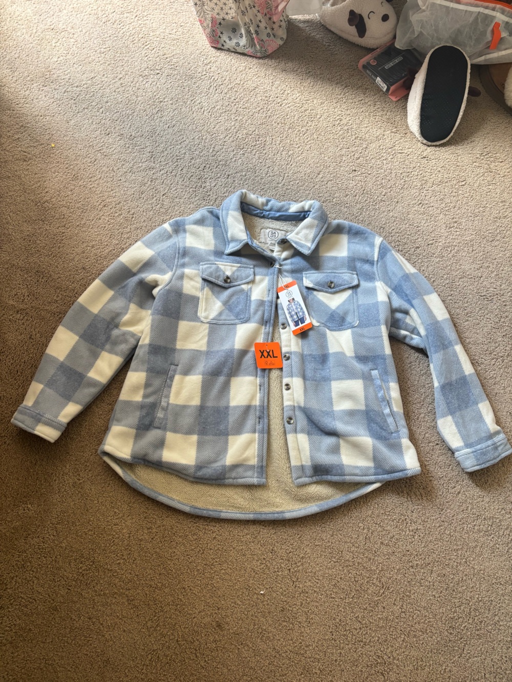 Cozy Blue and White Plaid Shacket
